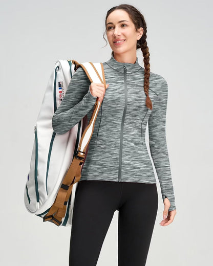 QUEENIEKE Womens Running Jackets Athletic Workout Scrub Jacket Track Full Zip up Gym for Women Yoga Top