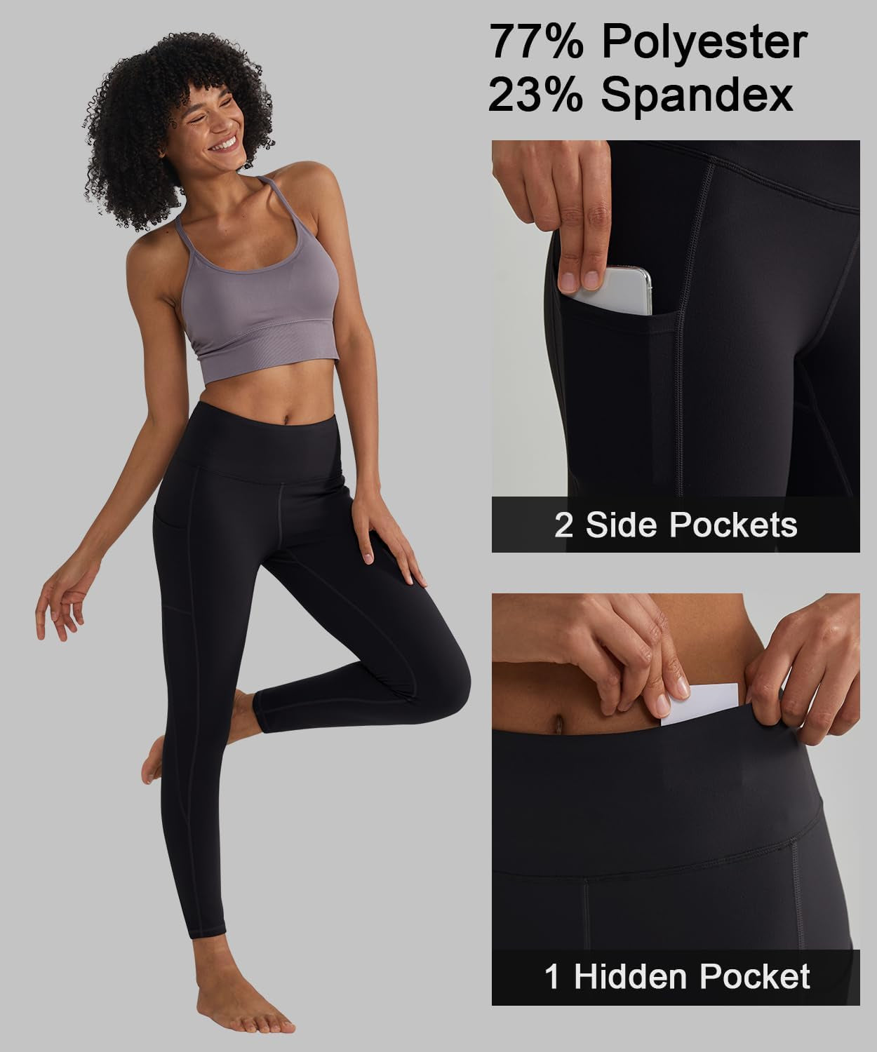 Elevate Your Workout with Anti-Nail Leggings for Women - Non-See-Through Yoga Pants Featuring Phone Pockets and Tummy Control